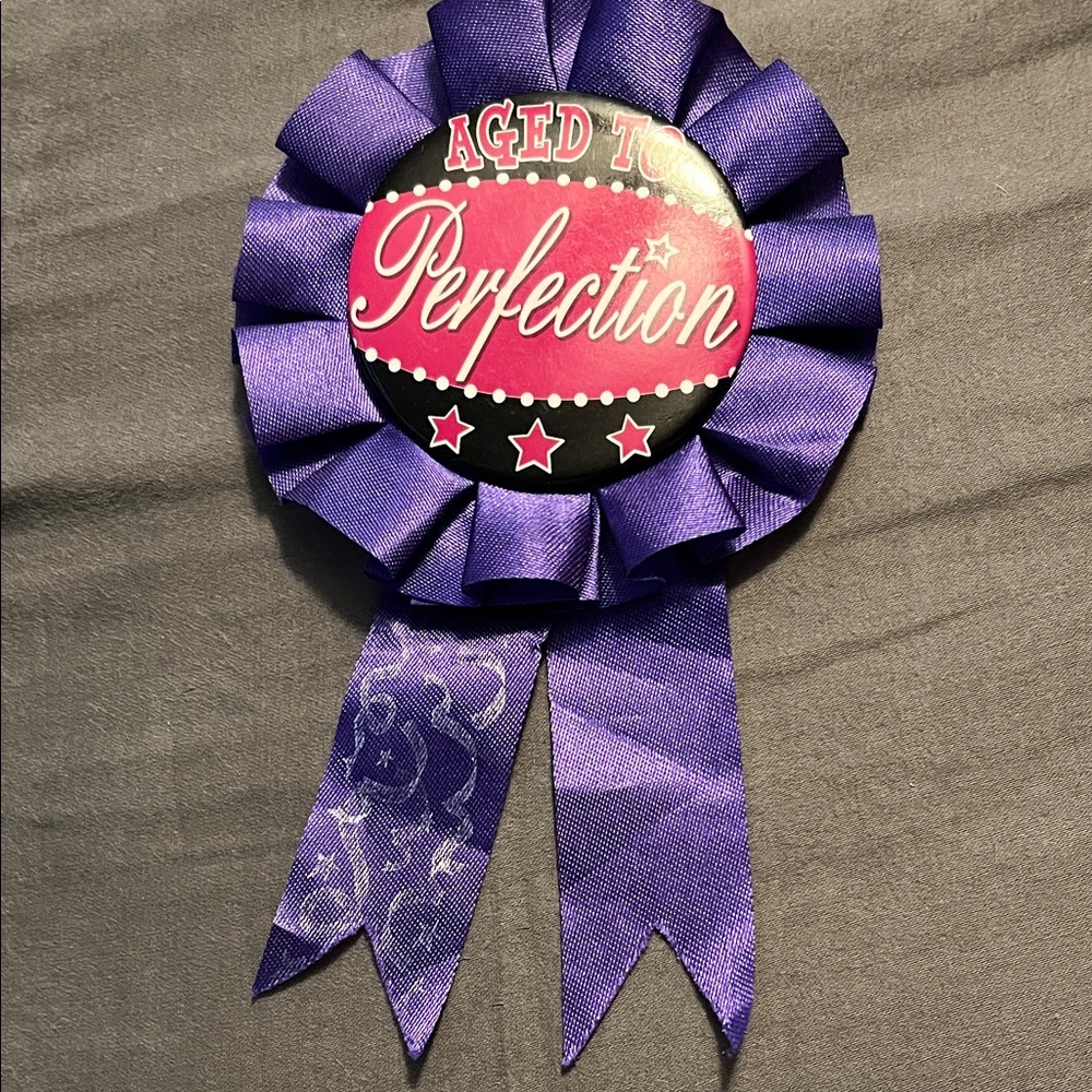 Aged to perfection Purple birthday party Celebration Badge party special guest